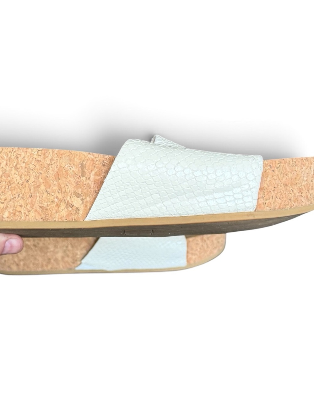Veronica Beard Dresdyn Platform Slide Sandal Mock Croc White Size 8.5 - Picture 6 of 10